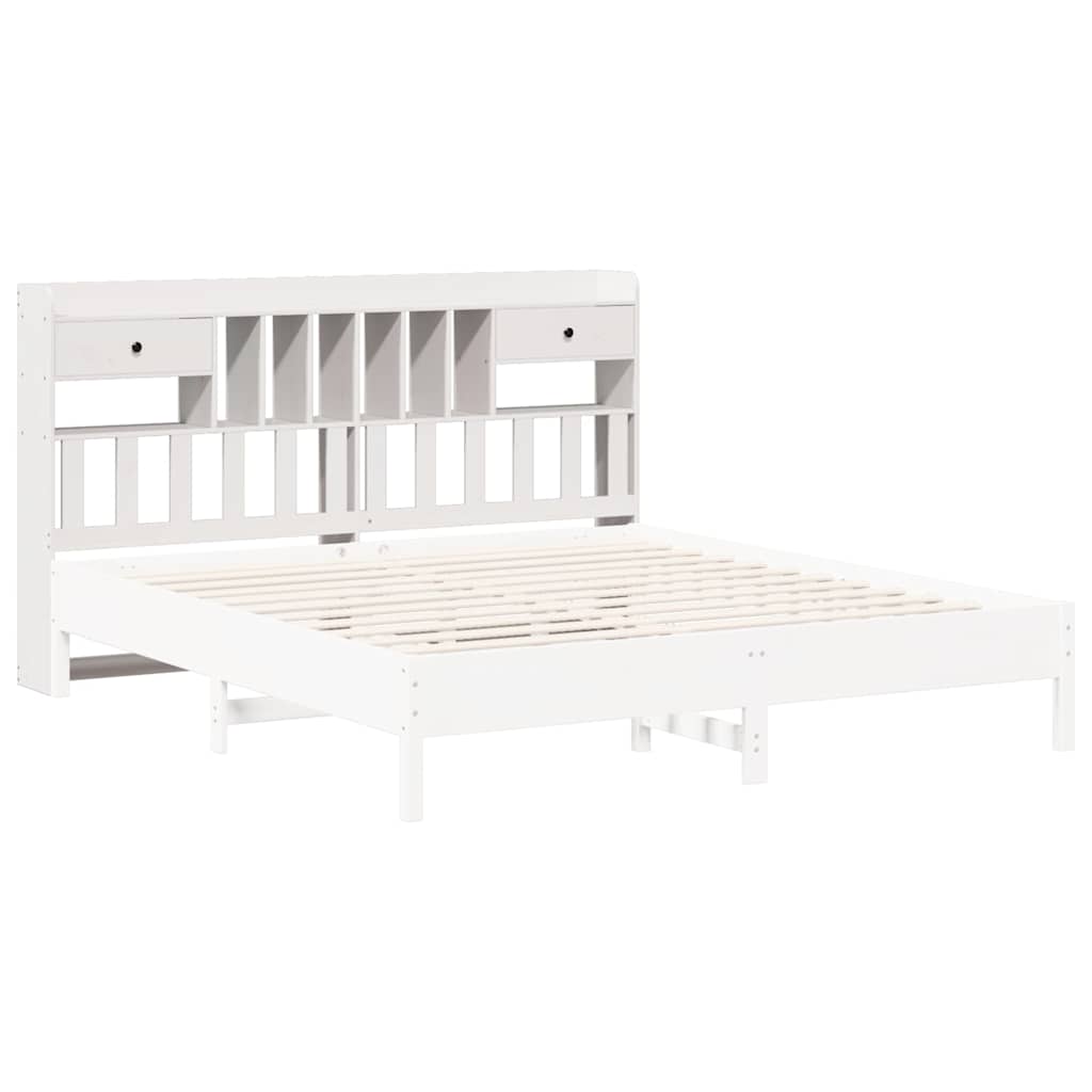 vidaXL Wezgłowie do łóżka, z półkami, białe, 180 cm, drewno sosnowe