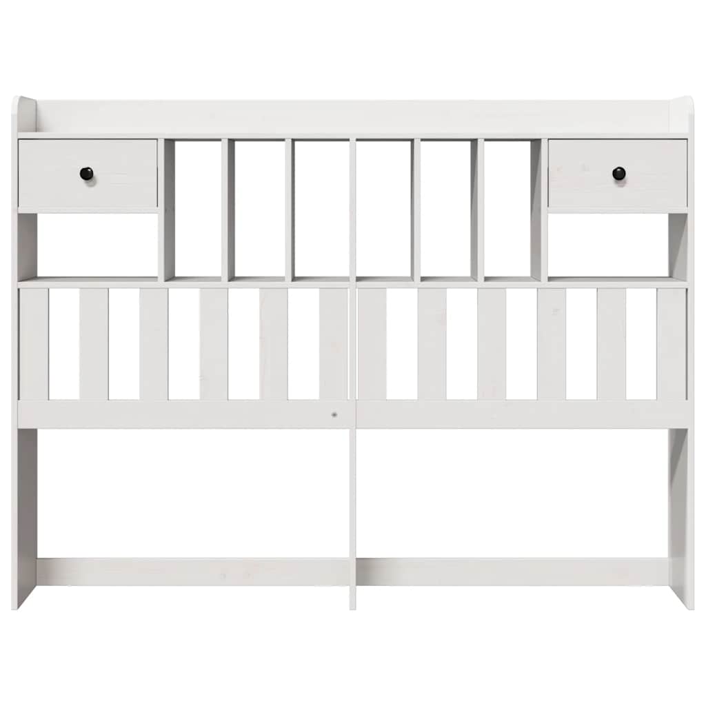 vidaXL Wezgłowie do łóżka, z półkami, białe, 160 cm, drewno sosnowe