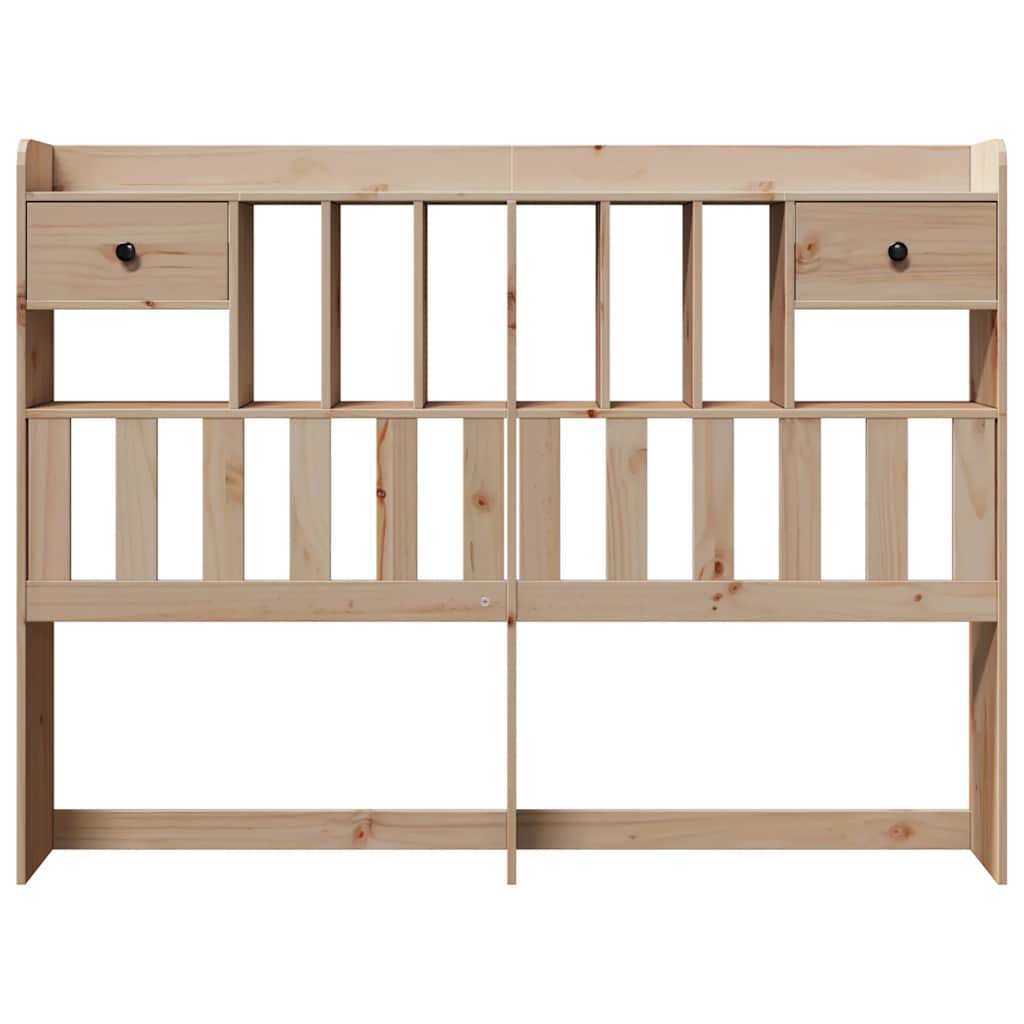 vidaXL Wezgłowie do łóżka, z półkami, 140 cm, lite drewno sosnowe
