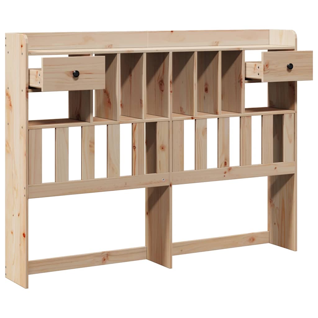 vidaXL Wezgłowie do łóżka, z półkami, 140 cm, lite drewno sosnowe