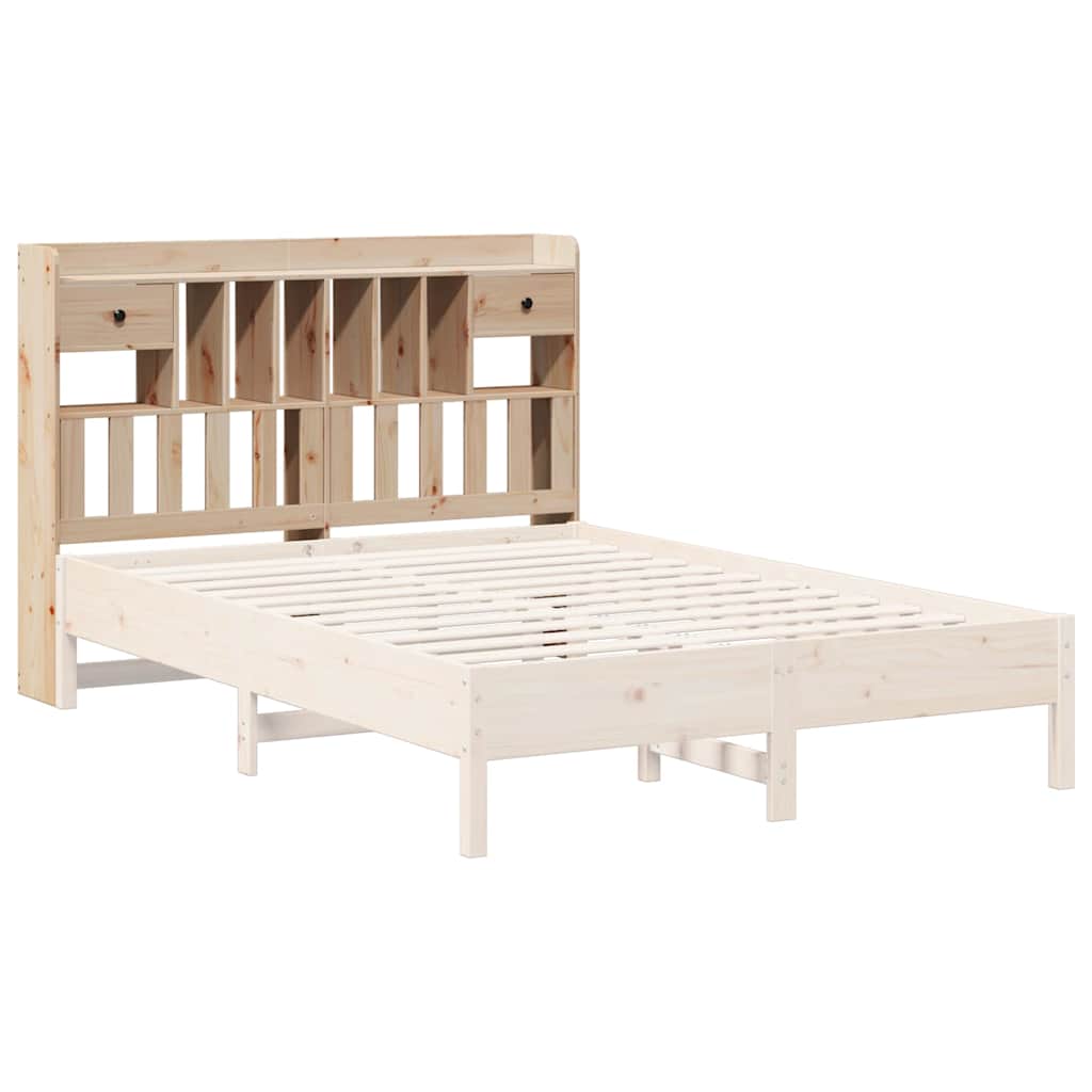 vidaXL Wezgłowie do łóżka, z półkami, 140 cm, lite drewno sosnowe