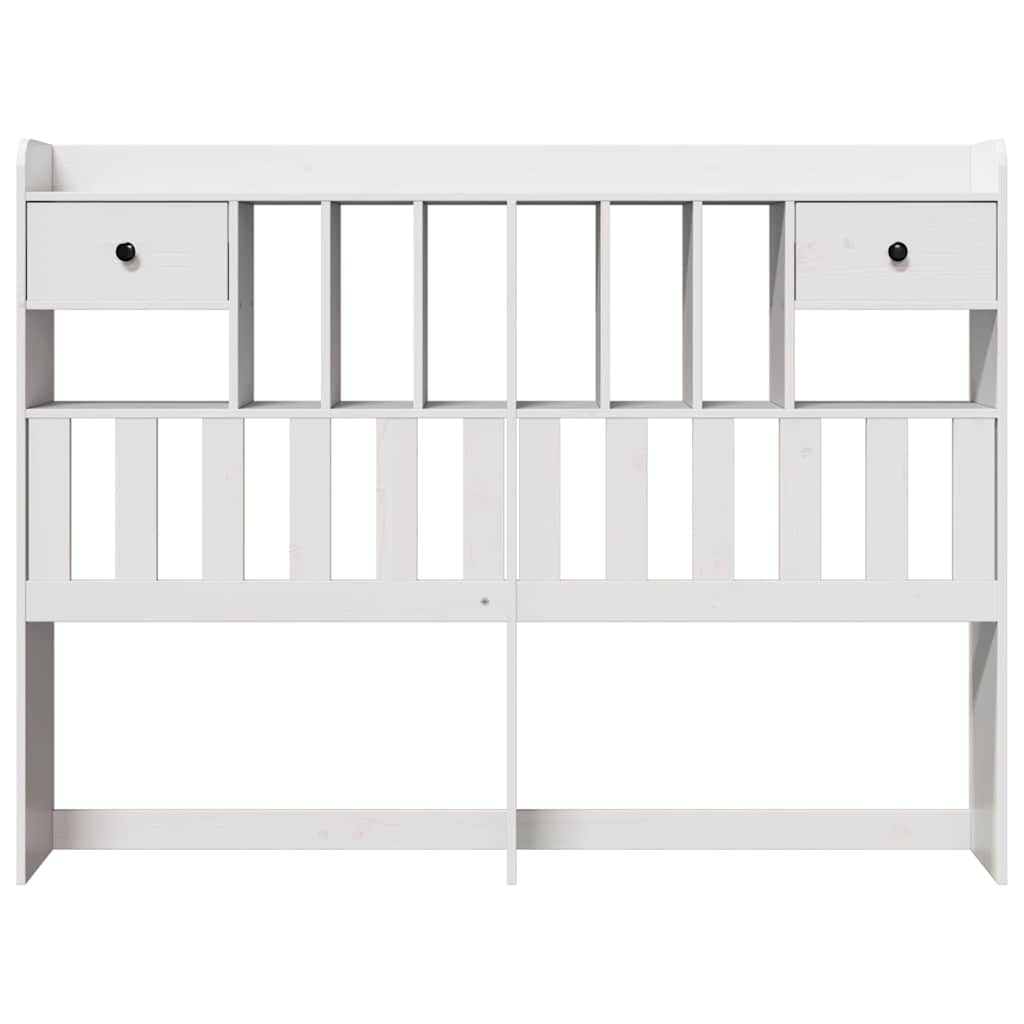 vidaXL Wezgłowie do łóżka, z półkami, białe, 140 cm, drewno sosnowe