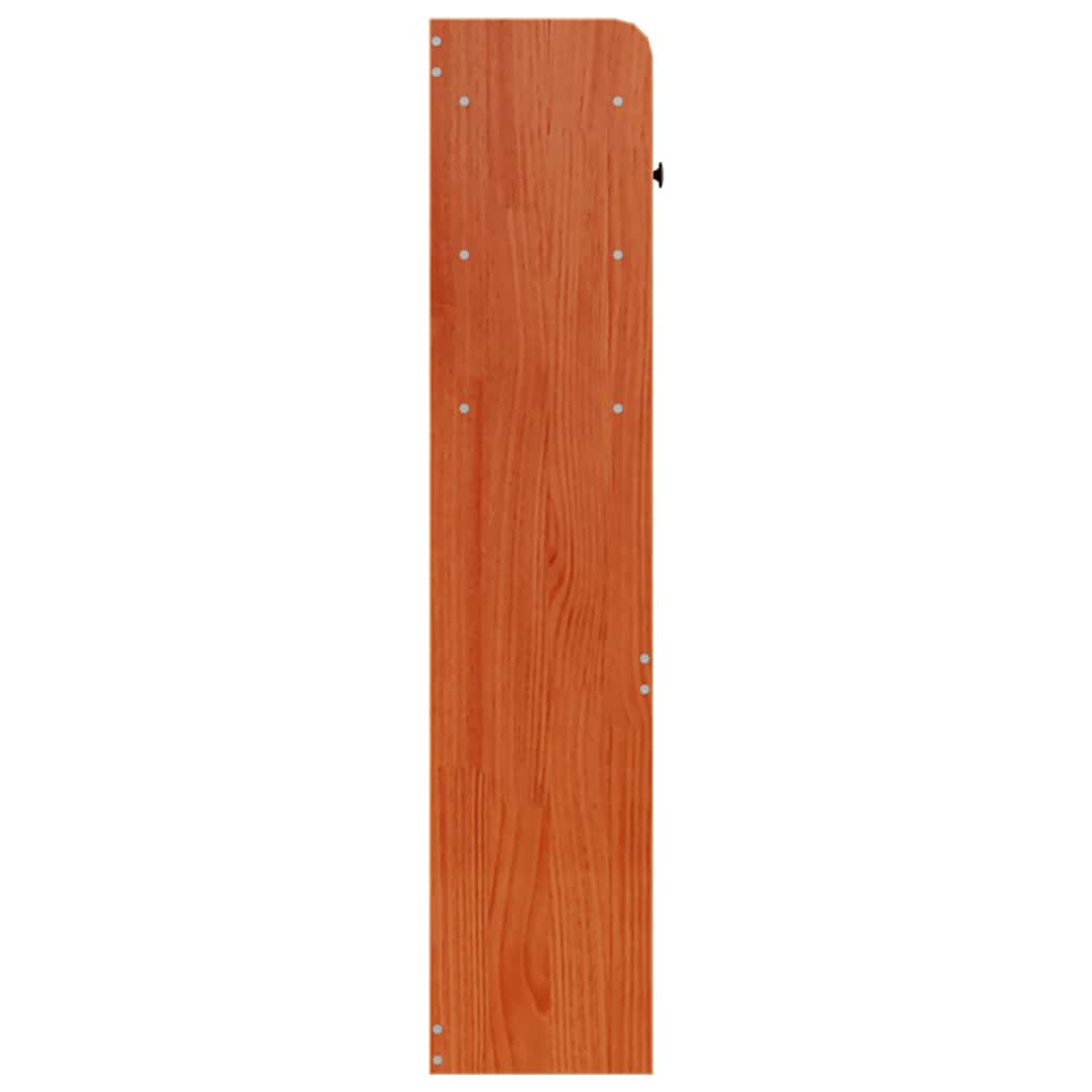 vidaXL Wezgłowie do łóżka, z półkami, woskowy brąz, 140 cm, sosnowe