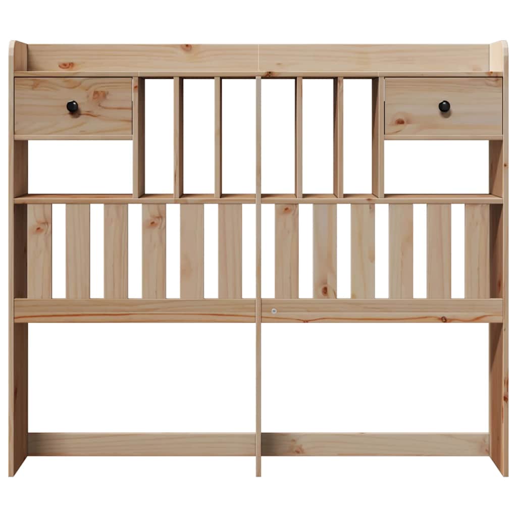 vidaXL Wezgłowie do łóżka, z półkami, 135 cm, lite drewno sosnowe