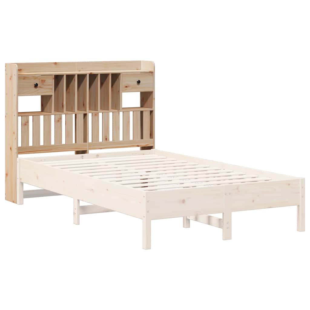 vidaXL Wezgłowie do łóżka, z półkami, 135 cm, lite drewno sosnowe