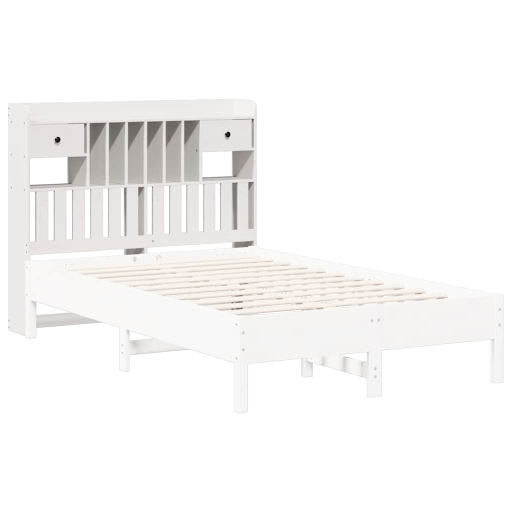 vidaXL Wezgłowie do łóżka, z półkami, białe, 135 cm, drewno sosnowe