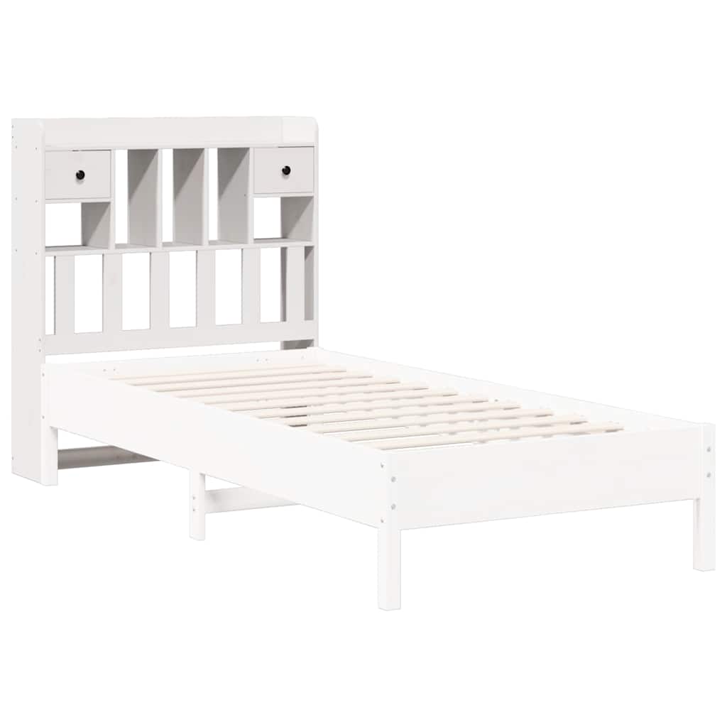 vidaXL Wezgłowie do łóżka, z półkami, białe, 90 cm, drewno sosnowe