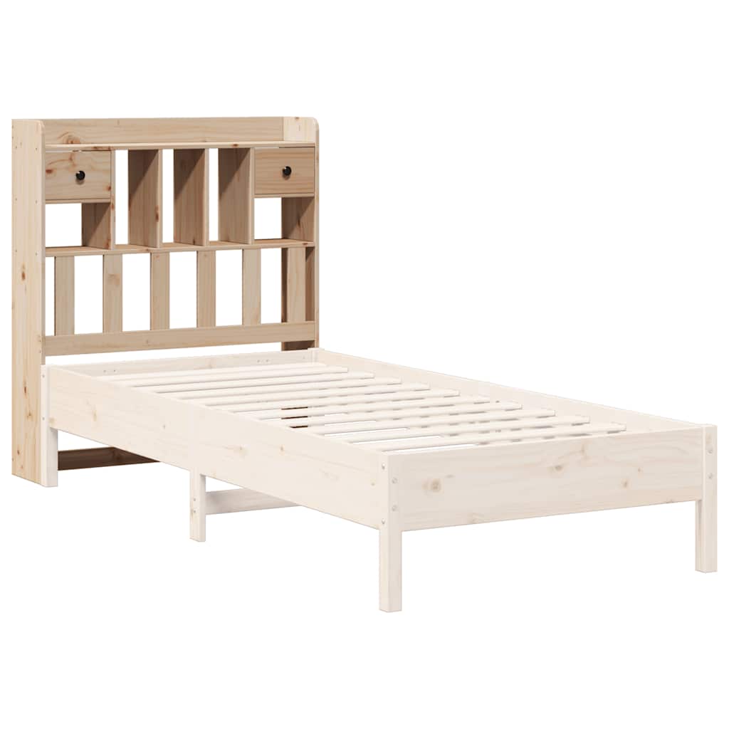 vidaXL Wezgłowie do łóżka, z półkami, 75 cm, lite drewno sosnowe