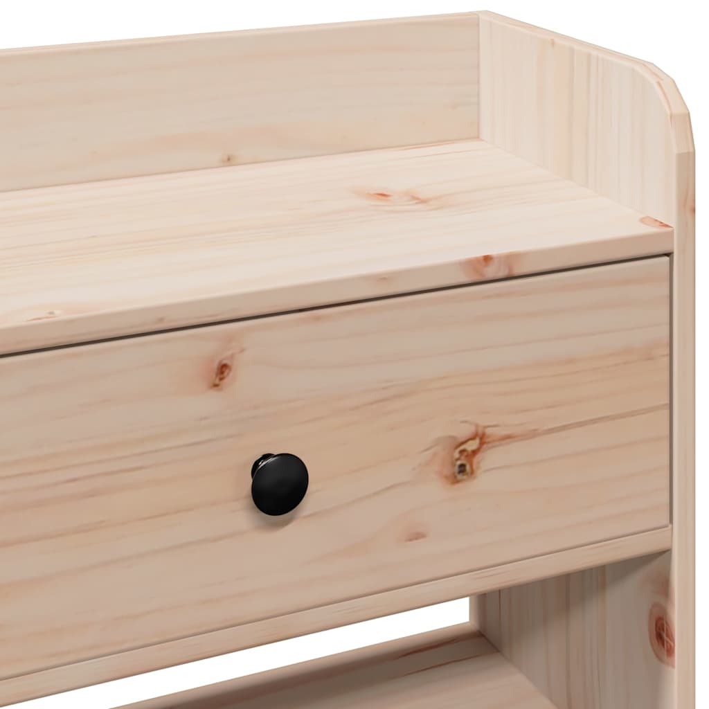 vidaXL Wezgłowie do łóżka, z półkami, 75 cm, lite drewno sosnowe