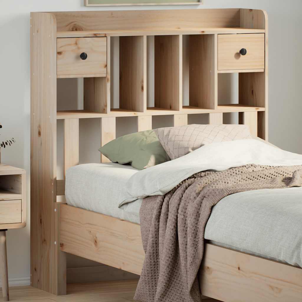 vidaXL Wezgłowie do łóżka, z półkami, 75 cm, lite drewno sosnowe