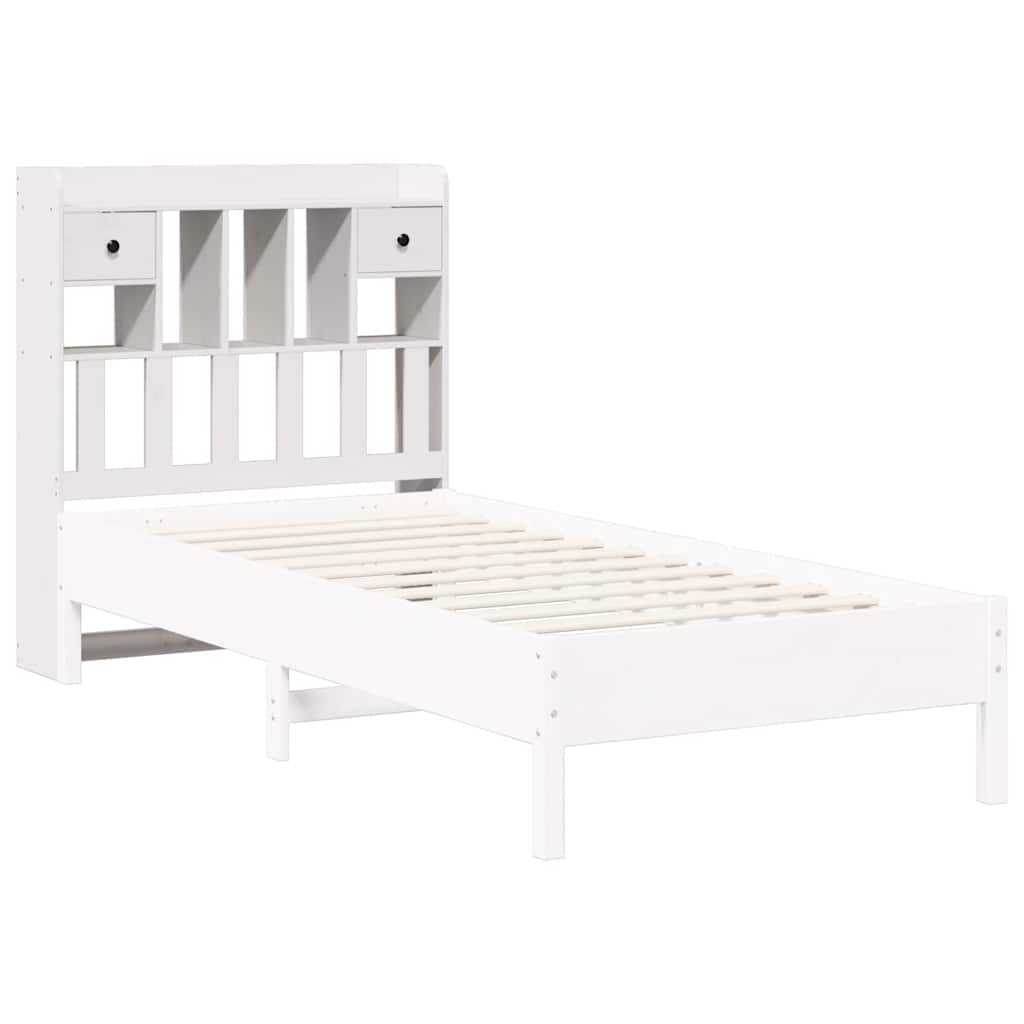 vidaXL Wezgłowie do łóżka, z półkami, białe, 75 cm, drewno sosnowe
