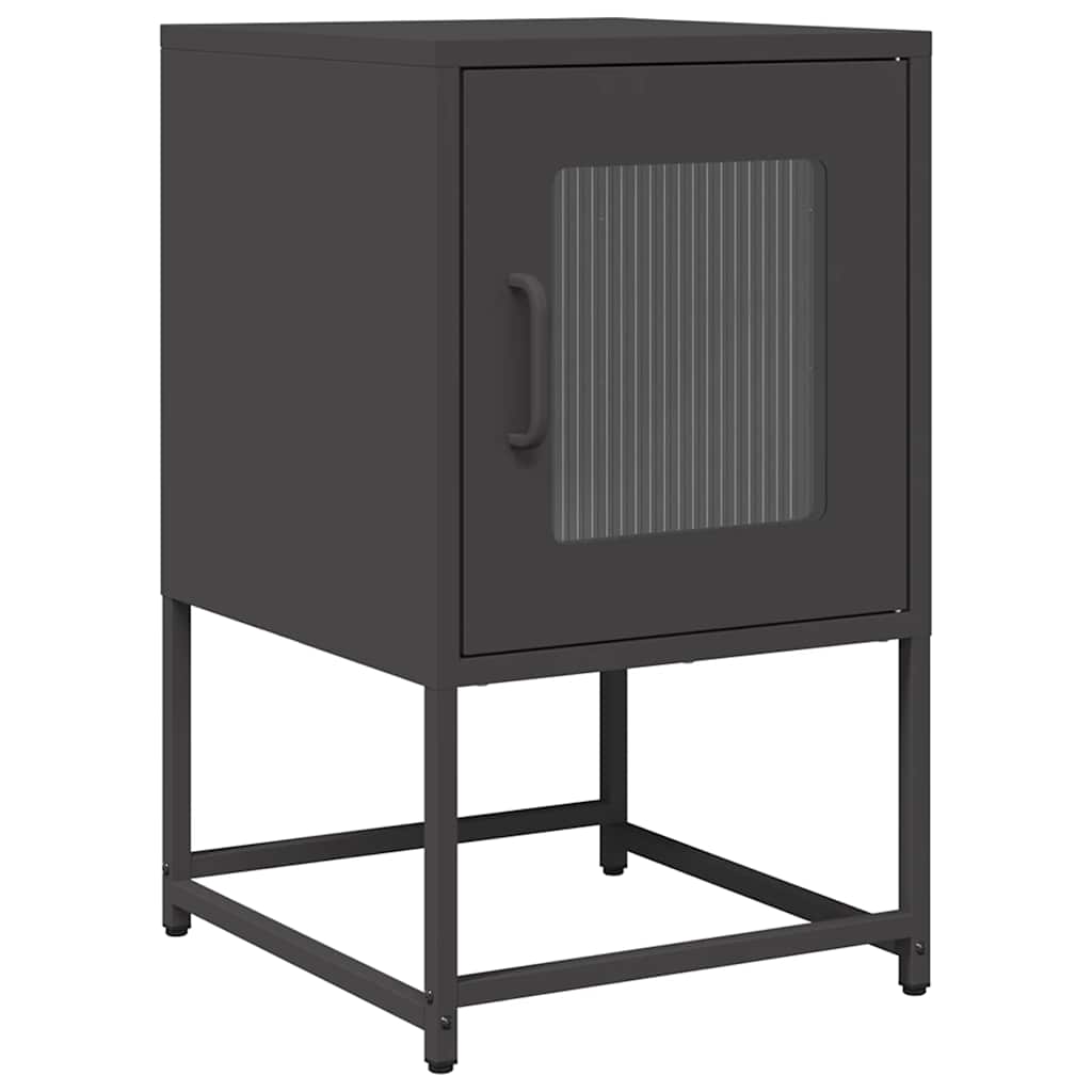 vidaXL Szafka nocna Czarna 36x39x60,5 cm Stal walcowana na zimno