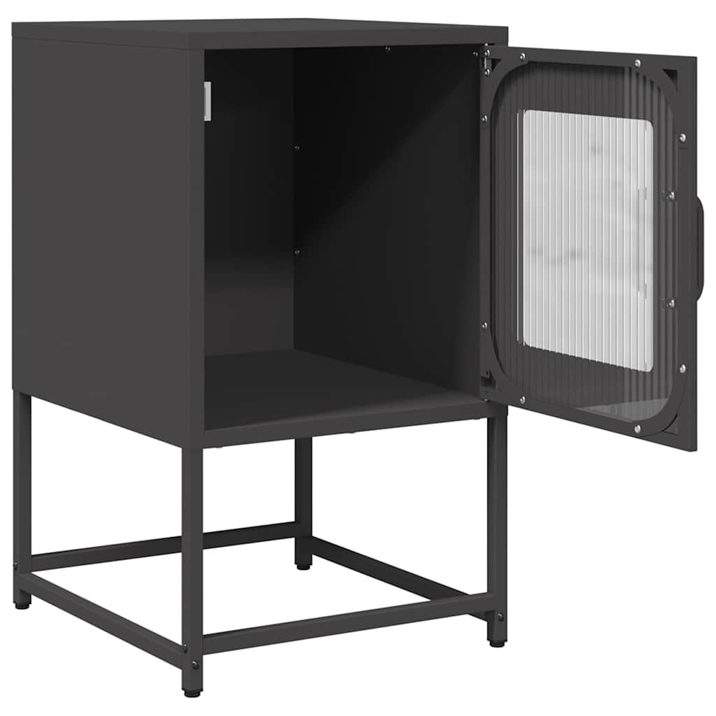 vidaXL Szafka nocna Czarna 36x39x60,5 cm Stal walcowana na zimno
