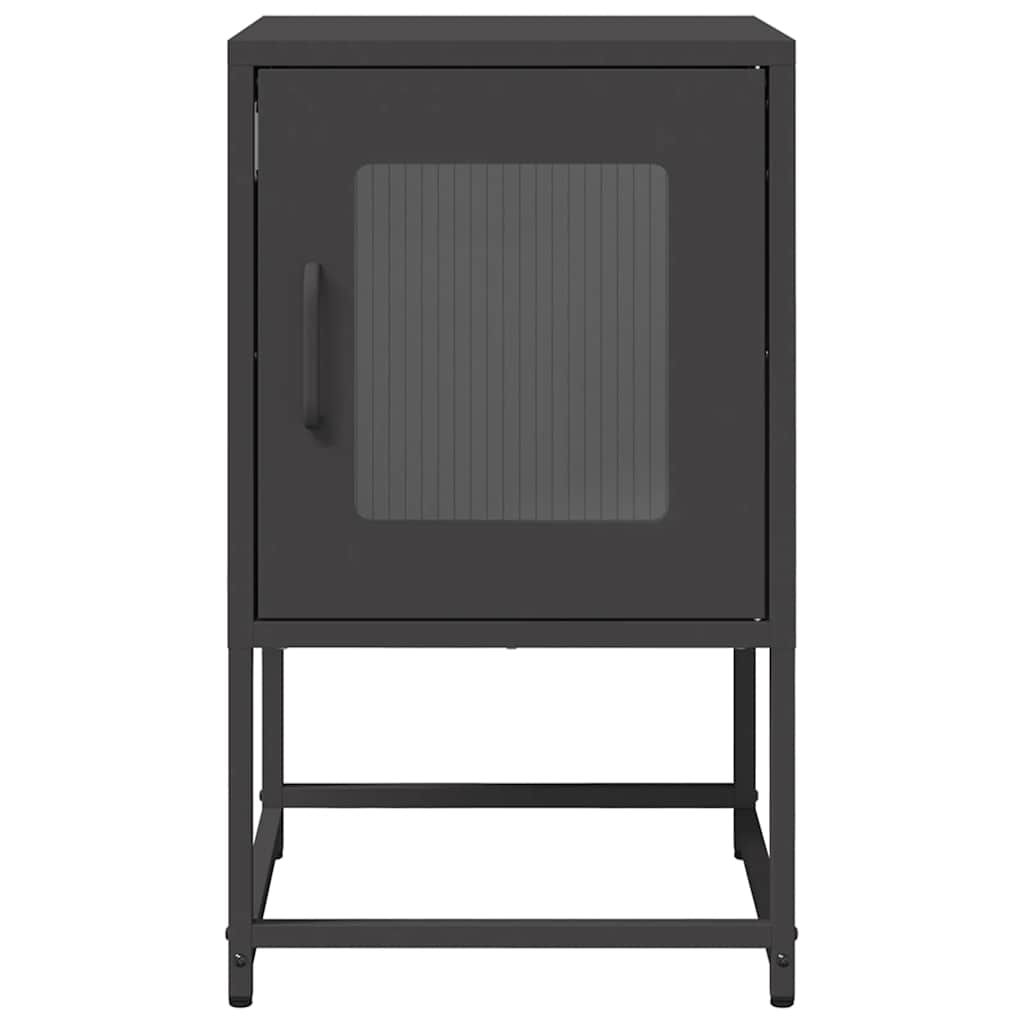 vidaXL Szafka nocna Czarna 36x39x60,5 cm Stal walcowana na zimno