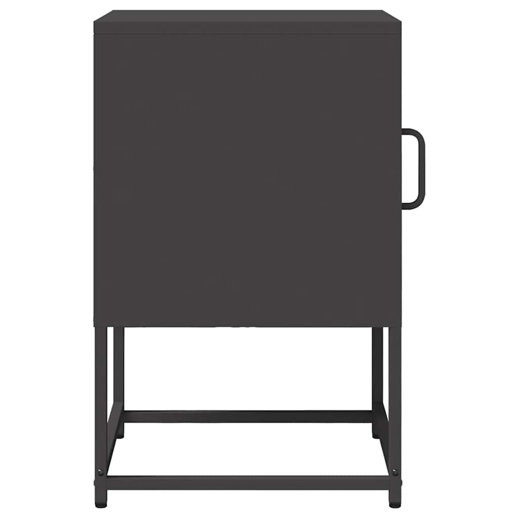 vidaXL Szafka nocna Czarna 36x39x60,5 cm Stal walcowana na zimno