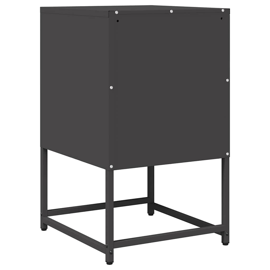 vidaXL Szafka nocna Czarna 36x39x60,5 cm Stal walcowana na zimno