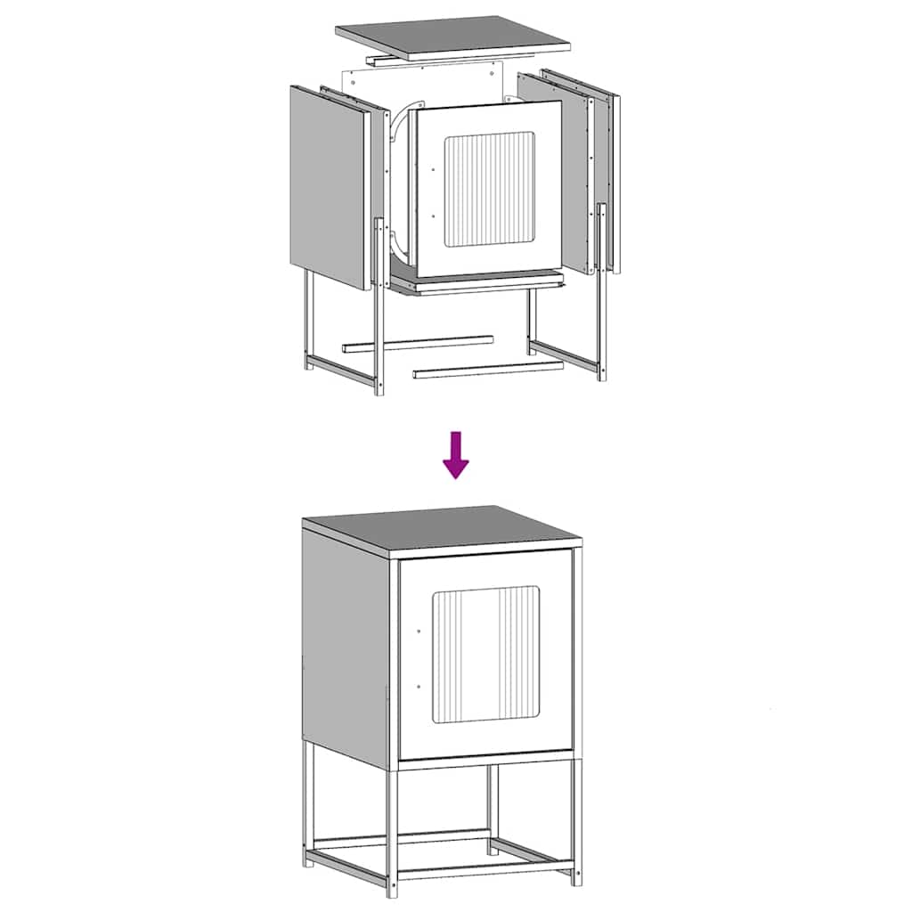 vidaXL Szafka nocna Czarna 36x39x60,5 cm Stal walcowana na zimno