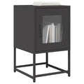 vidaXL Szafka nocna Czarna 36x39x60,5 cm Stal walcowana na zimno