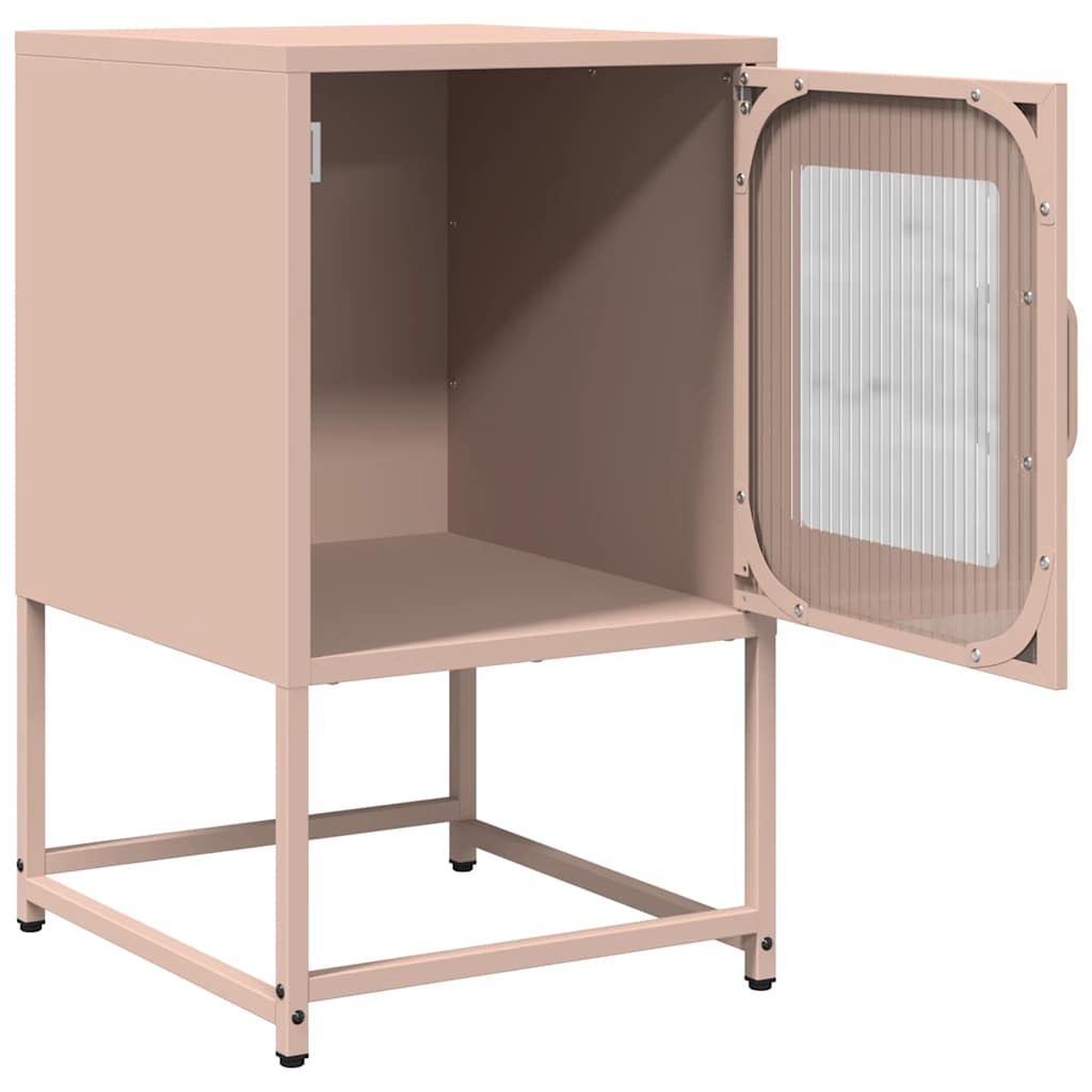 vidaXL Szafka nocna Różowa 36x39x60,5 cm Stal walcowana na zimno