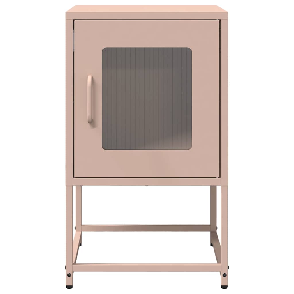 vidaXL Szafka nocna Różowa 36x39x60,5 cm Stal walcowana na zimno