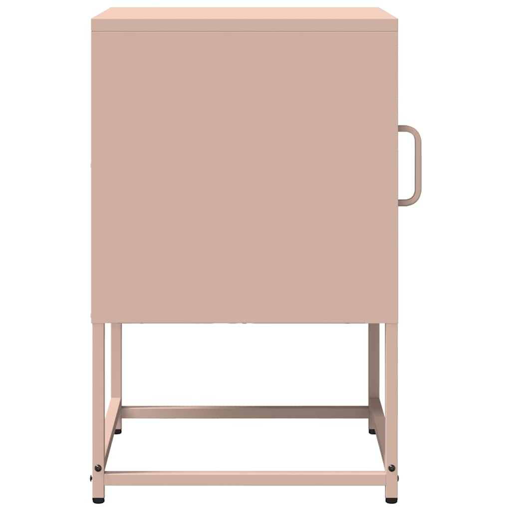 vidaXL Szafka nocna Różowa 36x39x60,5 cm Stal walcowana na zimno