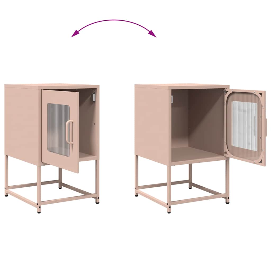 vidaXL Szafka nocna Różowa 36x39x60,5 cm Stal walcowana na zimno