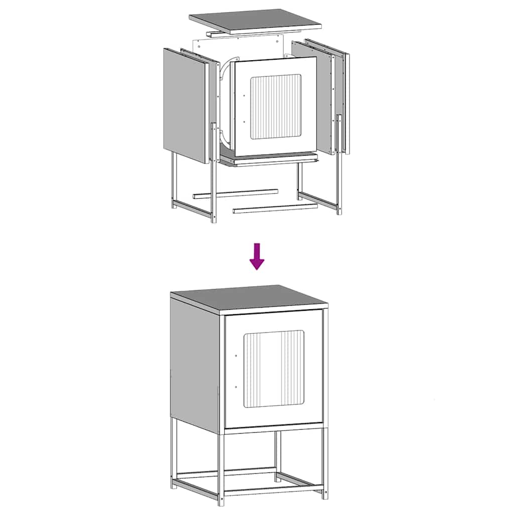 vidaXL Szafka nocna Różowa 36x39x60,5 cm Stal walcowana na zimno