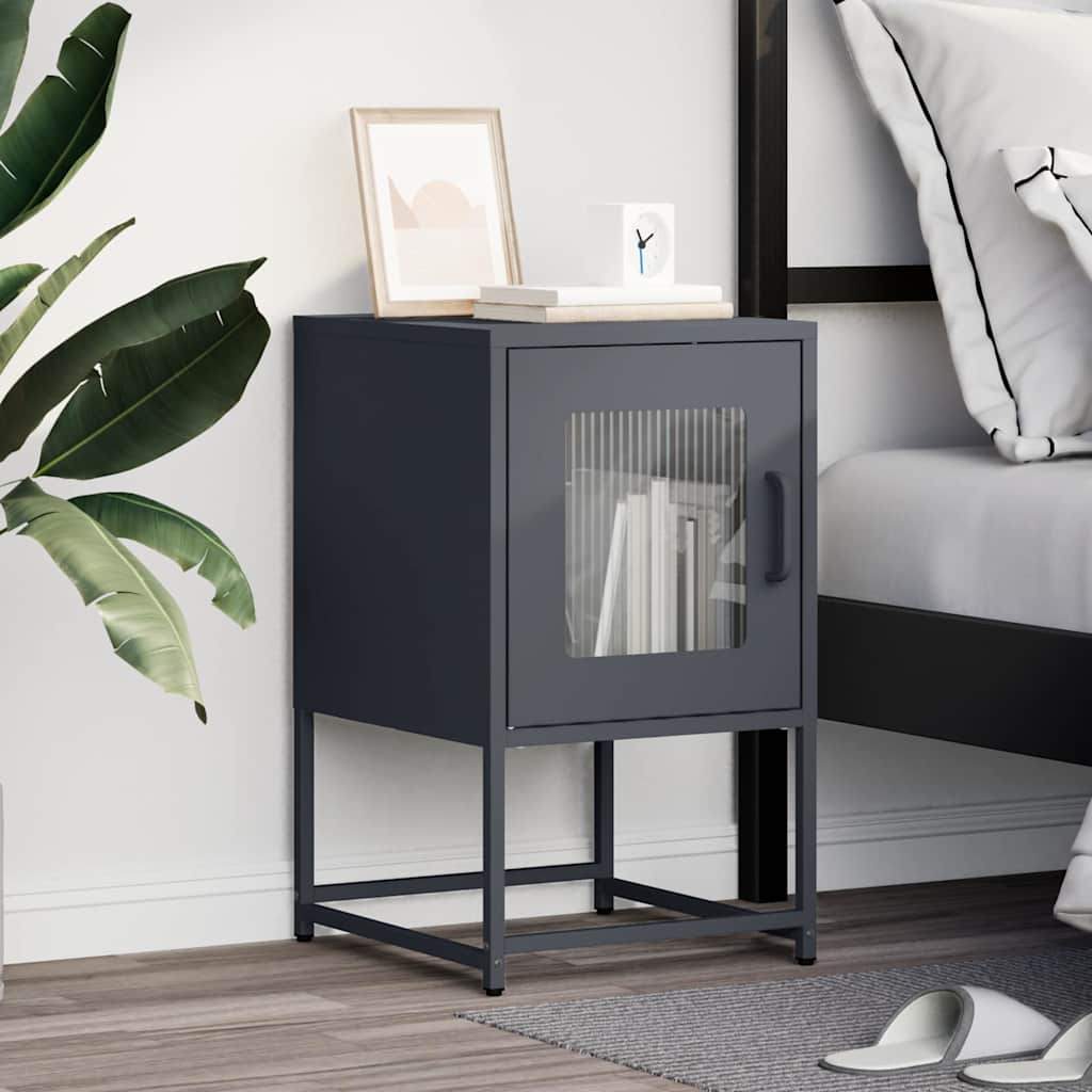 vidaXL Szafka nocna Antracyt 36x39x60,5 cm Stal walcowana na zimno