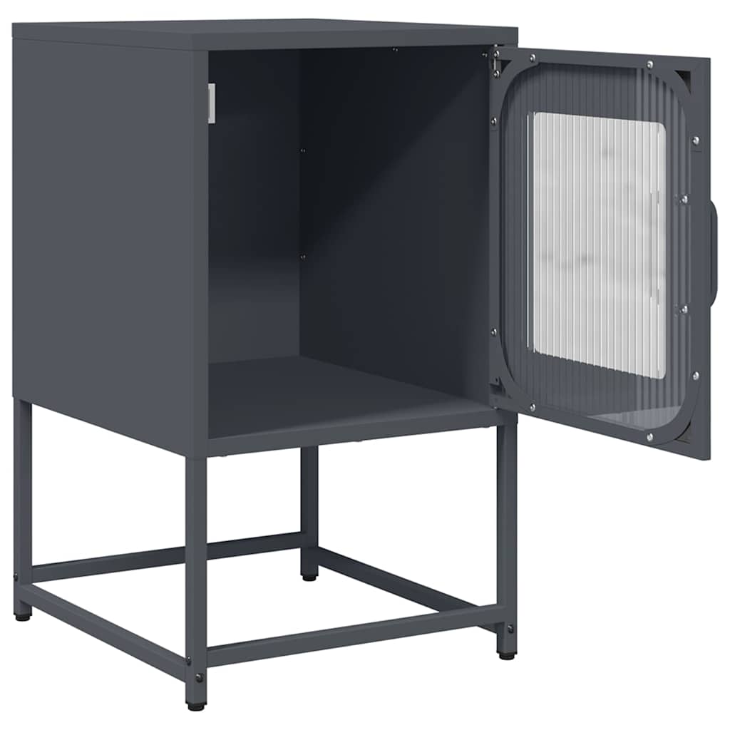 vidaXL Szafka nocna Antracyt 36x39x60,5 cm Stal walcowana na zimno