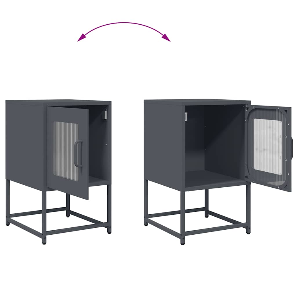 vidaXL Szafka nocna Antracyt 36x39x60,5 cm Stal walcowana na zimno