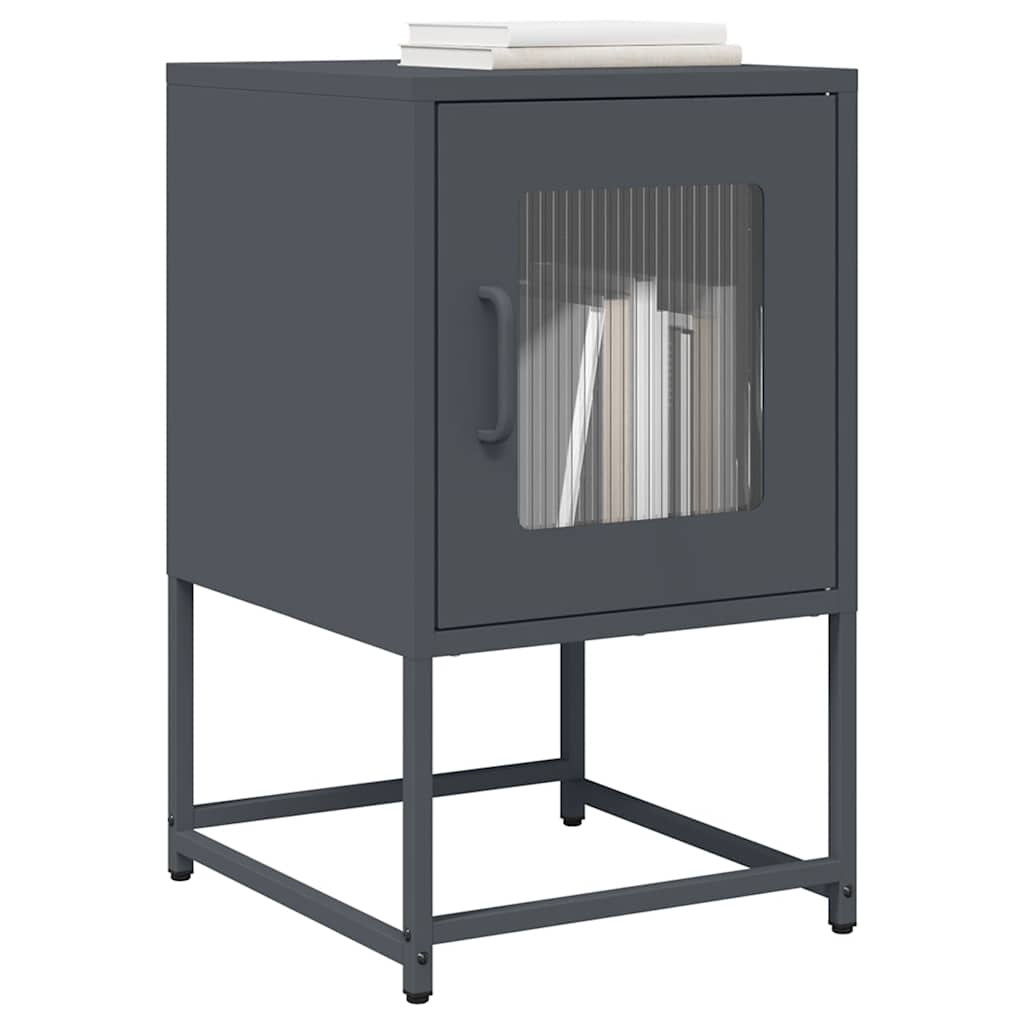 vidaXL Szafka nocna Antracyt 36x39x60,5 cm Stal walcowana na zimno