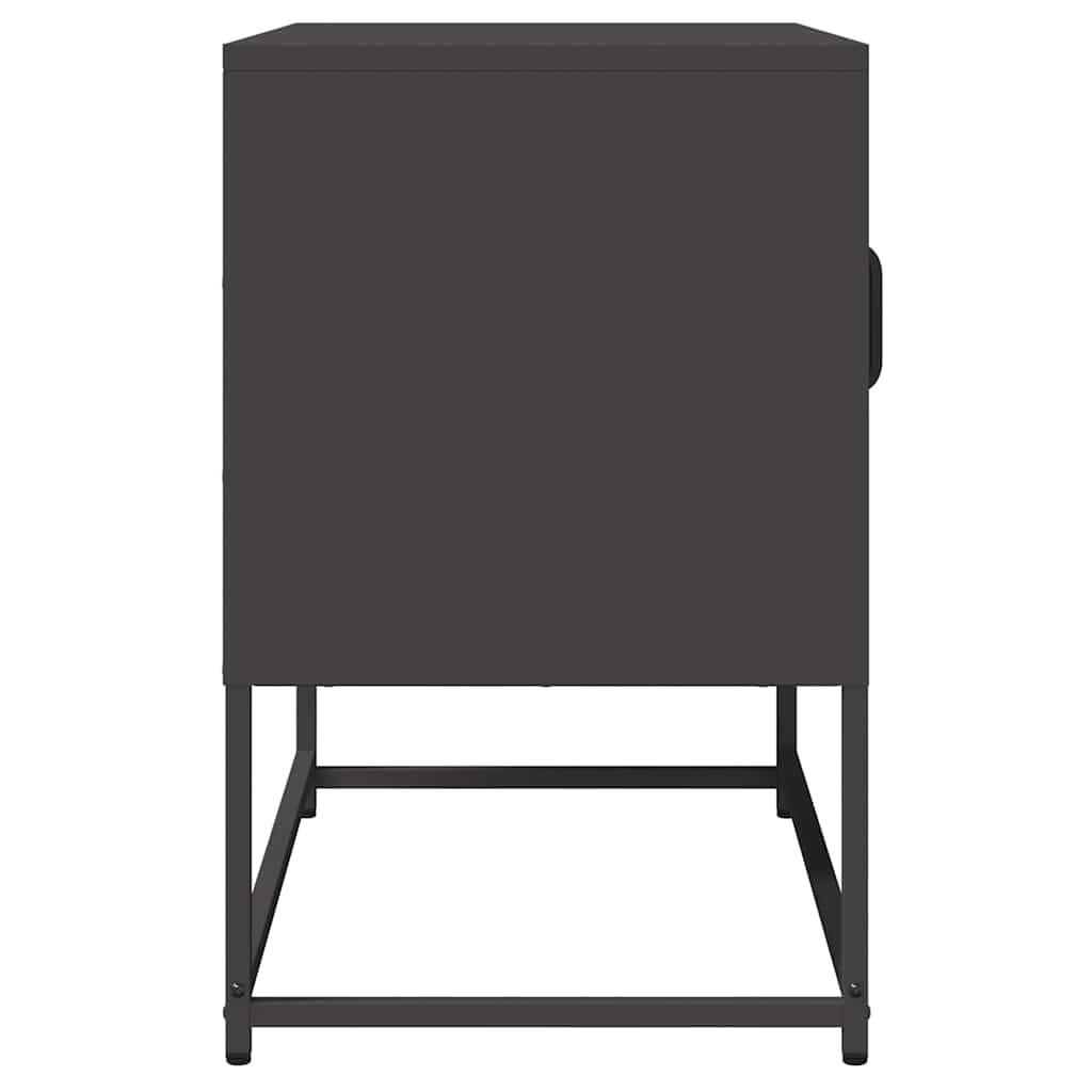 vidaXL Szafka RTV, czarna, 68x39x60,5 cm, stal walcowana na zimno