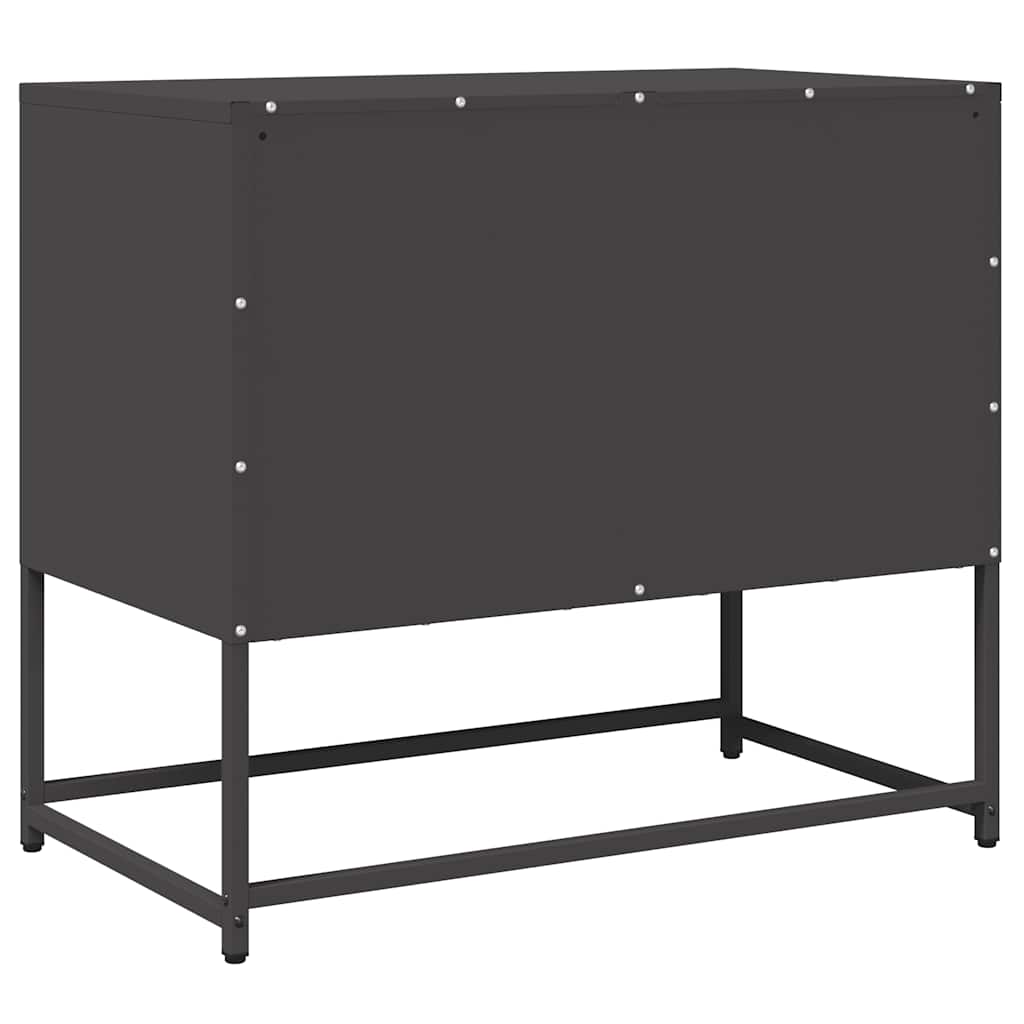 vidaXL Szafka RTV, czarna, 68x39x60,5 cm, stal walcowana na zimno