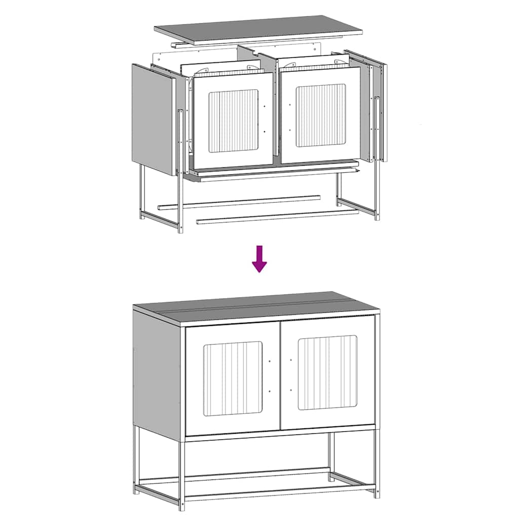 vidaXL Szafka RTV, czarna, 68x39x60,5 cm, stal walcowana na zimno