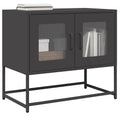 vidaXL Szafka RTV, czarna, 68x39x60,5 cm, stal walcowana na zimno