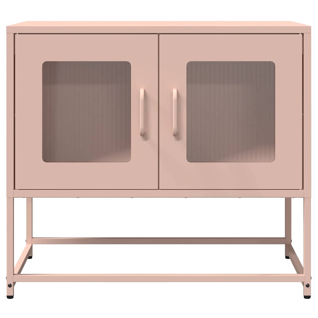 vidaXL Szafka RTV, różowa, 68x39x60,5 cm, stal walcowana na zimno
