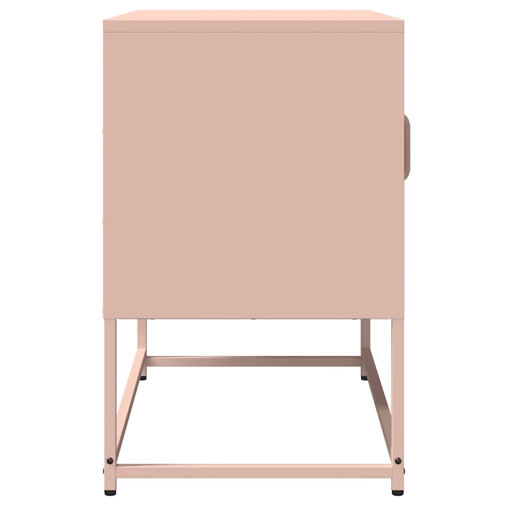 vidaXL Szafka RTV, różowa, 68x39x60,5 cm, stal walcowana na zimno