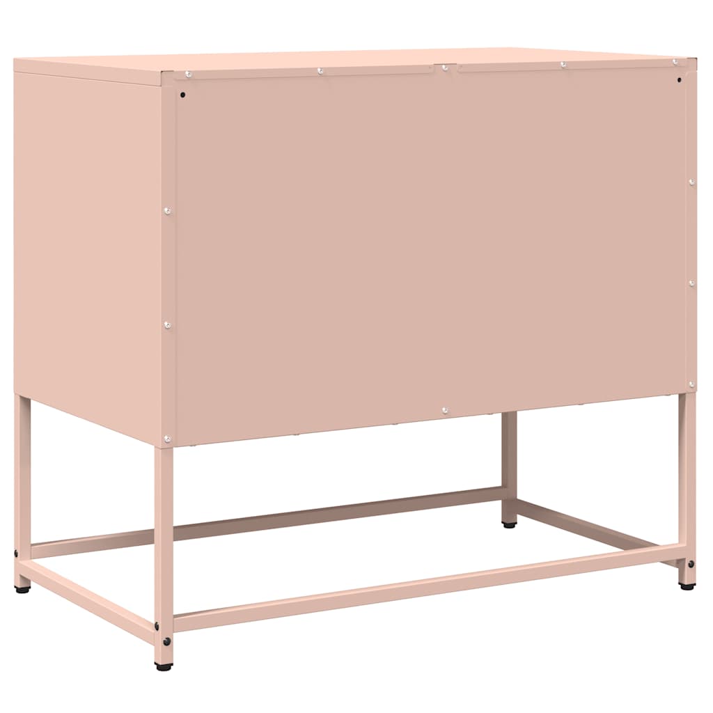 vidaXL Szafka RTV, różowa, 68x39x60,5 cm, stal walcowana na zimno