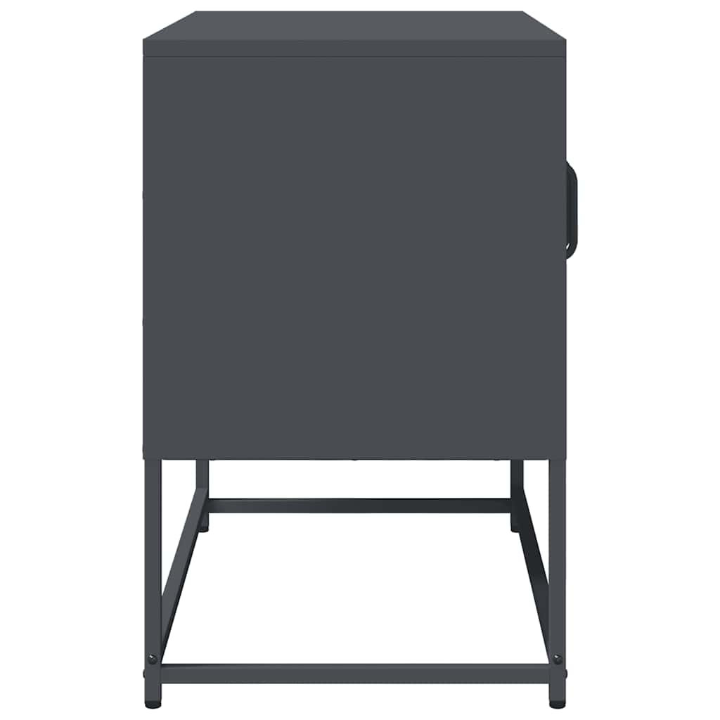 vidaXL Szafka RTV, czarna, 68x39x60,5 cm, stal walcowana na zimno