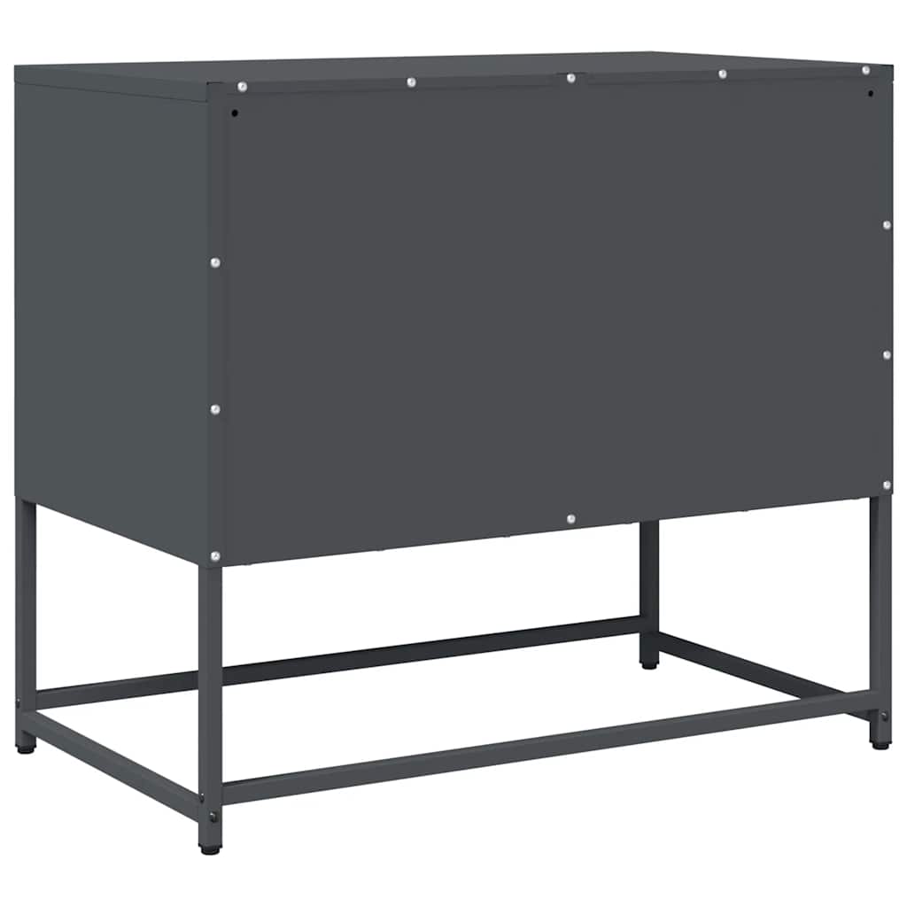 vidaXL Szafka RTV, czarna, 68x39x60,5 cm, stal walcowana na zimno