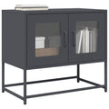 vidaXL Szafka RTV, czarna, 68x39x60,5 cm, stal walcowana na zimno
