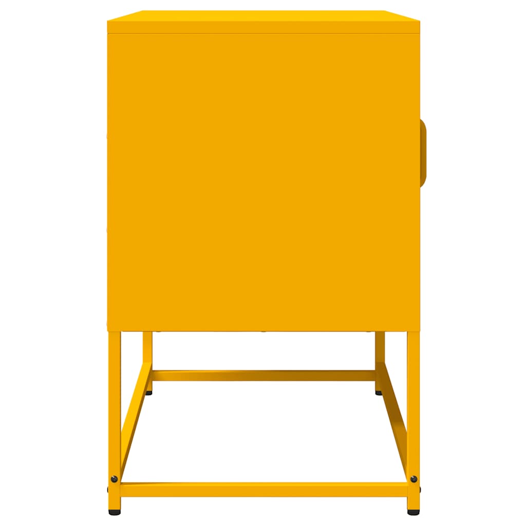 vidaXL Szafka RTV, musztardowa, 68x39x60,5 cm, stal walcowana na zimno