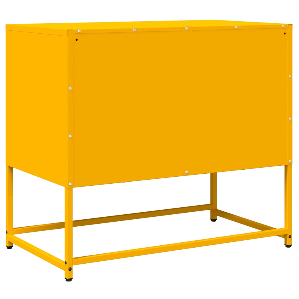 vidaXL Szafka RTV, musztardowa, 68x39x60,5 cm, stal walcowana na zimno