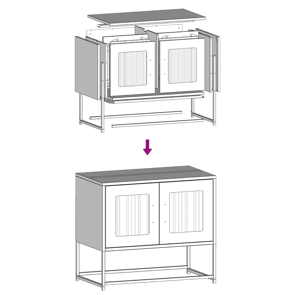 vidaXL Szafka RTV, musztardowa, 68x39x60,5 cm, stal walcowana na zimno