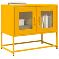 vidaXL Szafka RTV, musztardowa, 68x39x60,5 cm, stal walcowana na zimno
