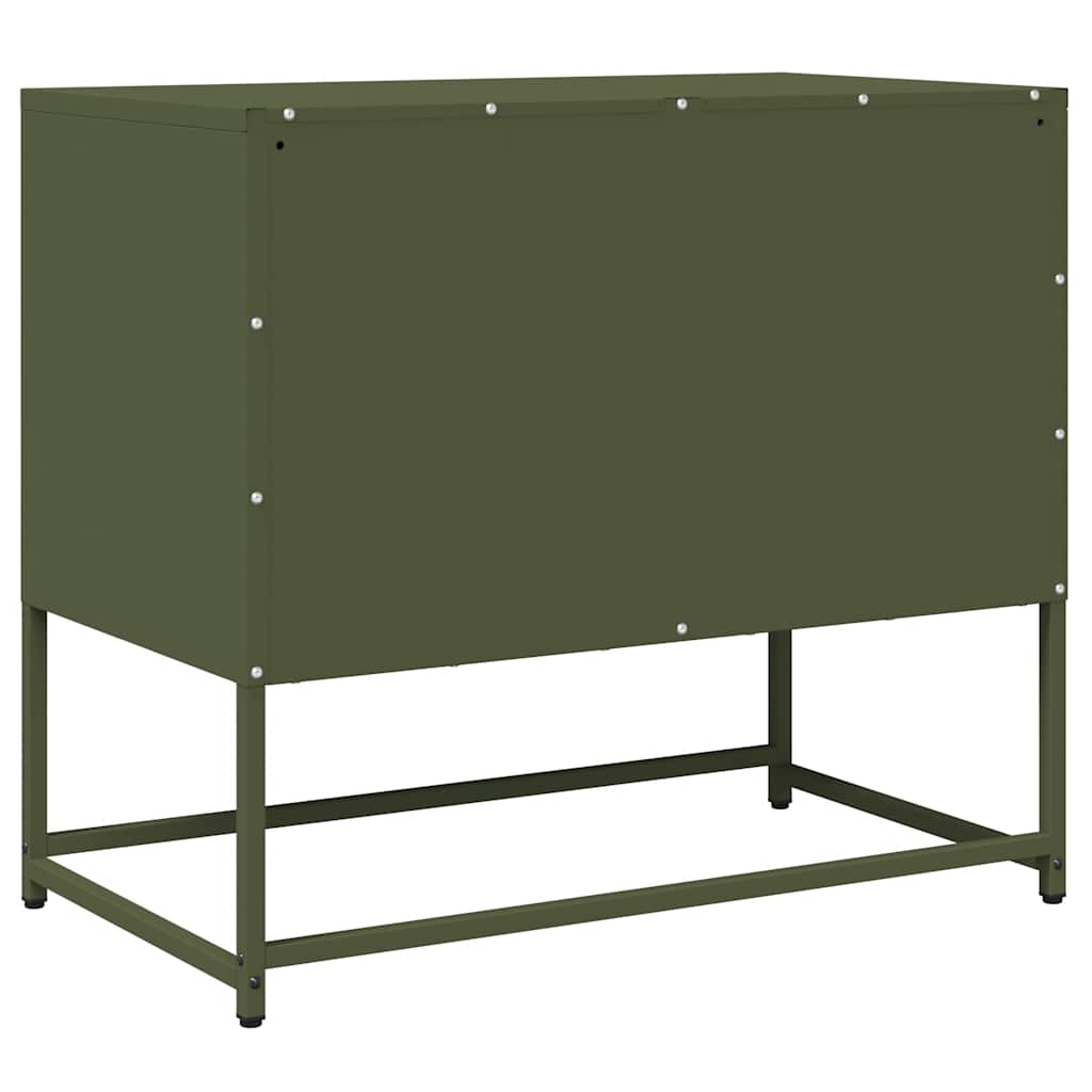 vidaXL Szafka RTV, oliwkowa, 68x39x60,5 cm, stal walcowana na zimno