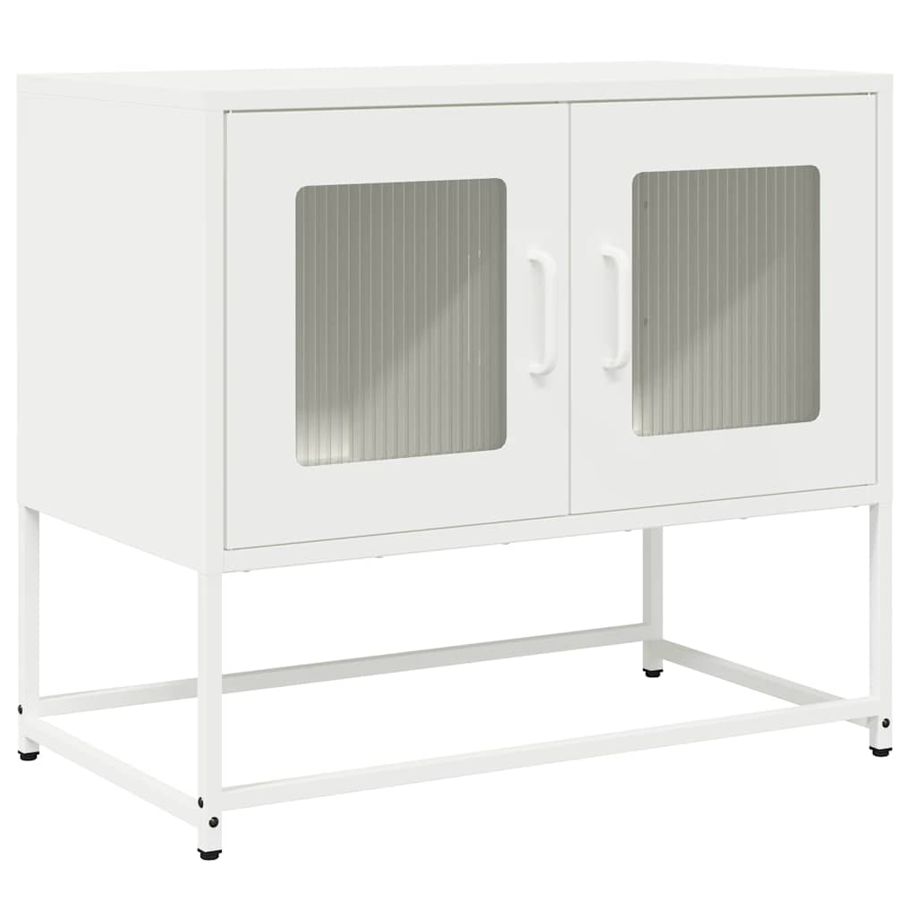 vidaXL Szafka RTV, biała, 68x39x60,5 cm, stal walcowana na zimno