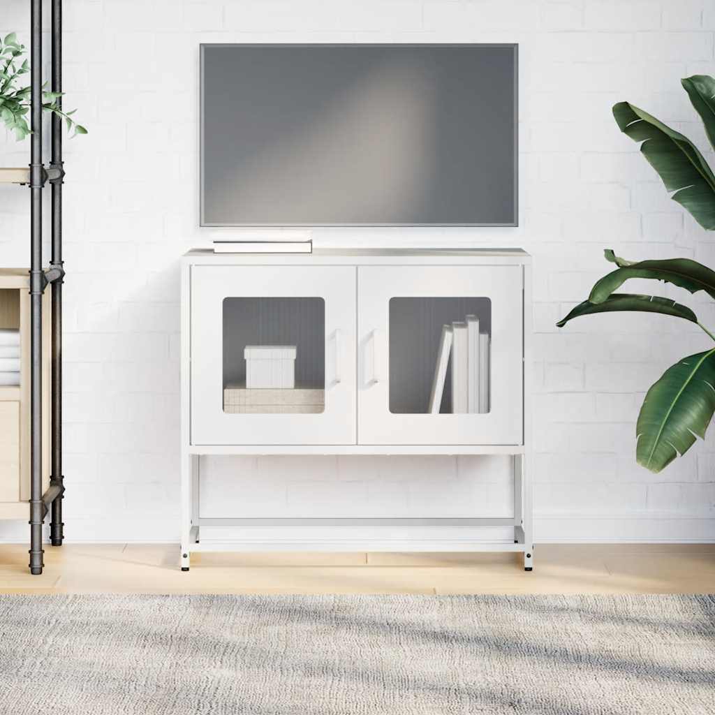 vidaXL Szafka RTV, biała, 68x39x60,5 cm, stal walcowana na zimno