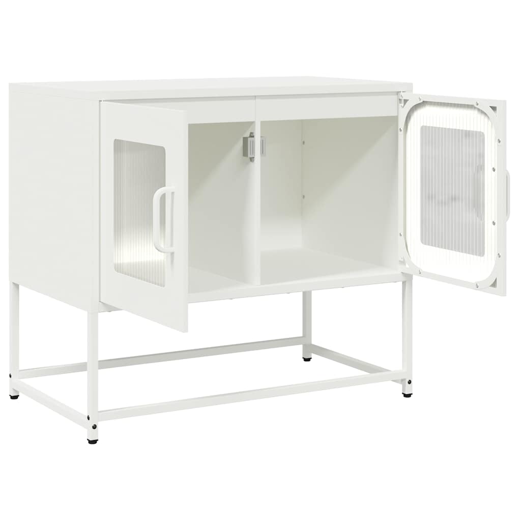 vidaXL Szafka RTV, biała, 68x39x60,5 cm, stal walcowana na zimno