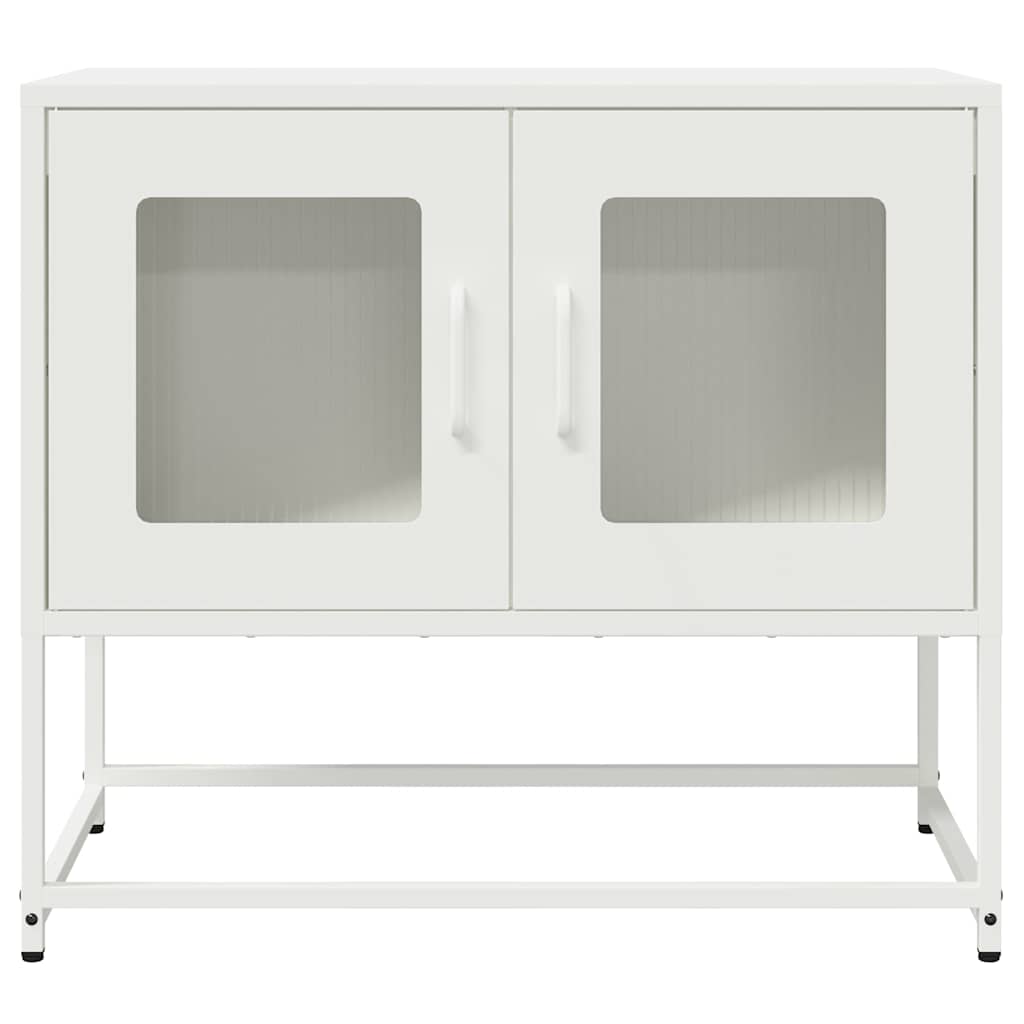 vidaXL Szafka RTV, biała, 68x39x60,5 cm, stal walcowana na zimno